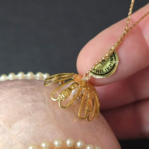 Kurt Adler Pink Capiz Pearl Beaded Christmas Ornament Handmade Philippines 3" - Picture 5 of 7